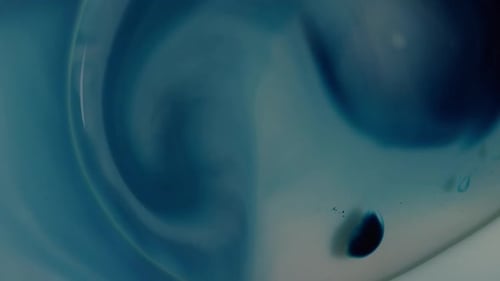 Liquid Paint Swirls with Blue and White Hues