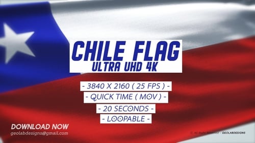 Realistic Waving Flag of Chile Animation