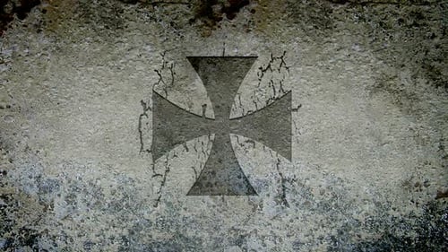 Sinal cruzado em uma parede