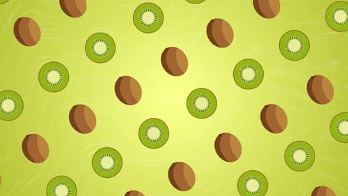 Seamless Looping Kiwi Fruit Pattern Background