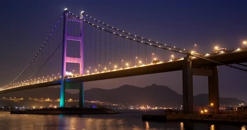 Tsing ma bridge at night