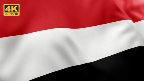 Waving National Flag of Yemen