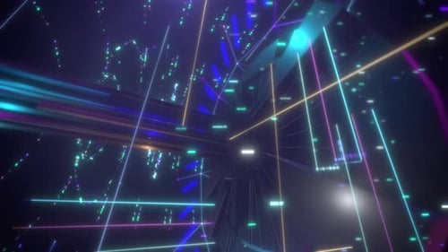 3d tech background loop 4k