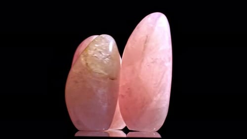 Beautiful Uncut Rose Quartz Gemstone,motion Black Background