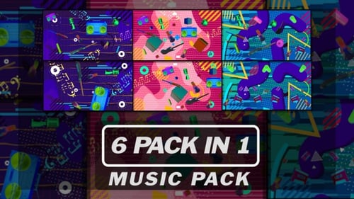 Vibrant Retro Music Elements Animation Pack for Dynamic Projects