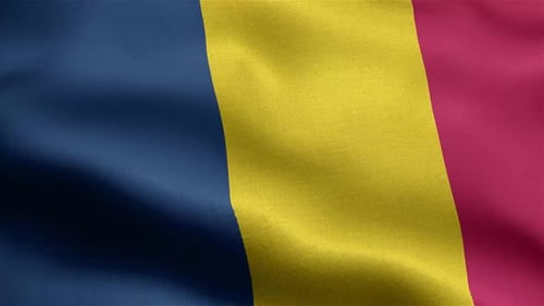 Chad National Flag Realistic Waving Seamless Loop