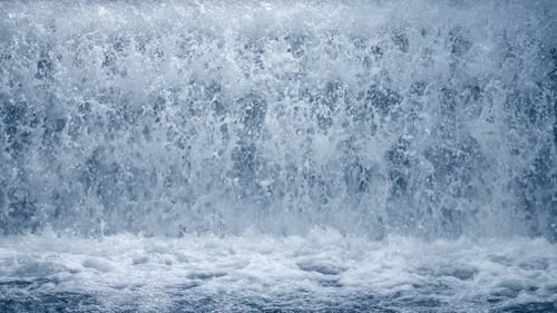 Powerful Waterfall Close-Up, Natural Beauty