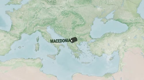 Global Map Zoom and Highlight for Macedonia
