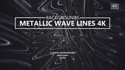 Fluid Metallic Wave Lines Looping Animated Backgrounds 4K