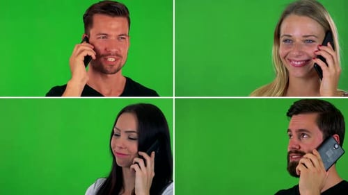 Compilation (Montage) - People Phone with Smartphone - Green Screen Studio -