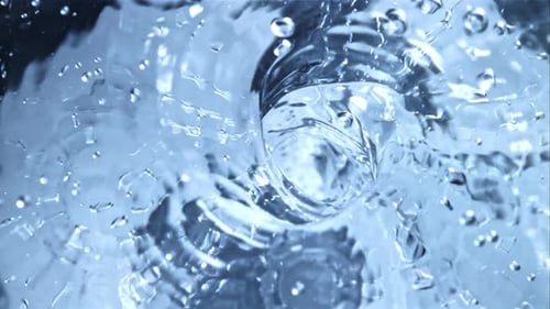 A Whirlpool of Water with Air Bubbles