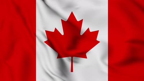 Canadian Flag Realistic Waving Loop Animation