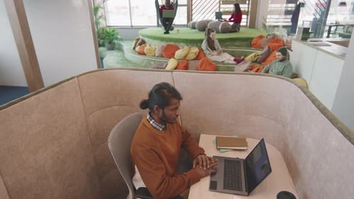 Group of Businesspeople Working in Modern Office Space