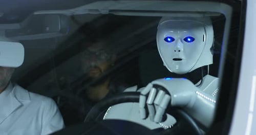 Wissenschaftler testen einen Autofahrroboter