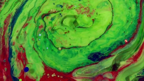 Swirl of Colorful Liquid Paint Art