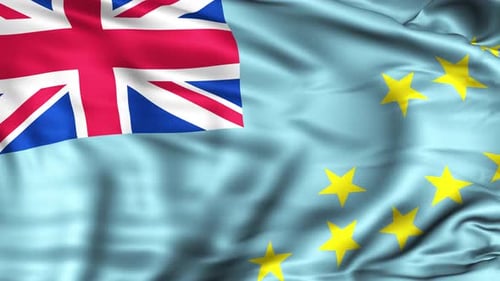 Tuvalu National Flag Waving Loop