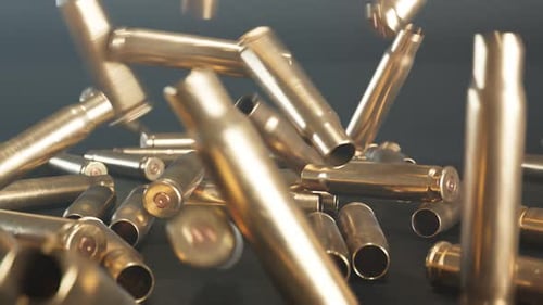 Realistic Falling Golden Bullet Casings Animation