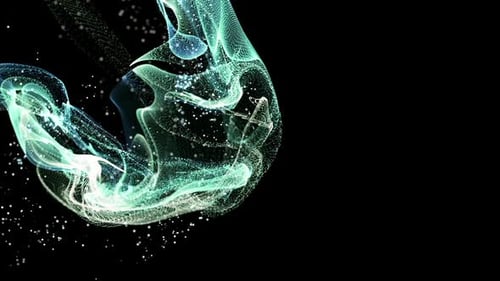 Dynamic Abstract Fluid Particle Stream Alpha Channel Background