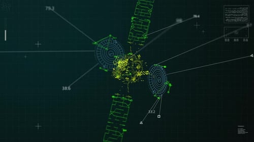 Digital Technology Satellite Data Analysis HUD Element