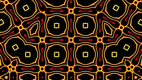 Animated Glowing Neon Geometric Kaleidoscope Background Loop