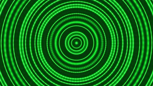 Abstract Green Circle Waves Loop Background