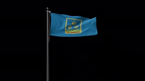 Baku Flag With Alpha 4K