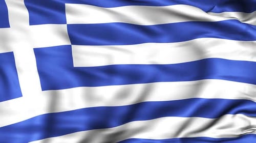 Realistic Waving Flag of Greece with Fabric Animation