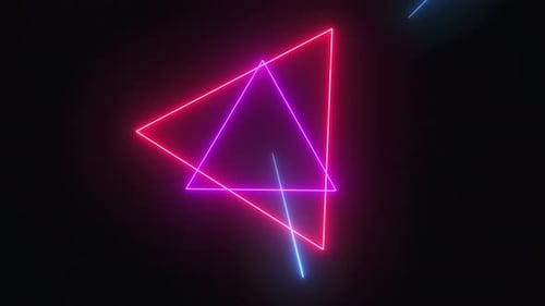 Dynamic Neon Triangles Glowing Loop Background