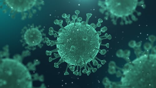 3D Medical Animation of Virus Cells Microscopic View