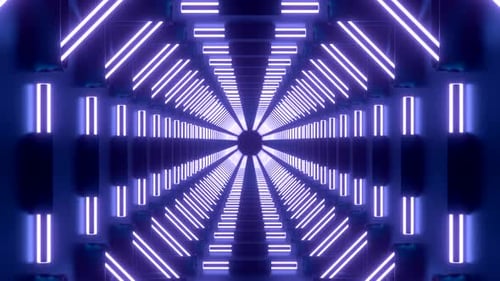 Slow Flight Through Abstract 3D Alien Technology Tunnel Seamless Loop
