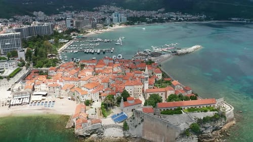 Old Town in Budva in a Beautiful Summer Day Montenegro