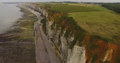White cliffs at Etretat, Normandy, France.