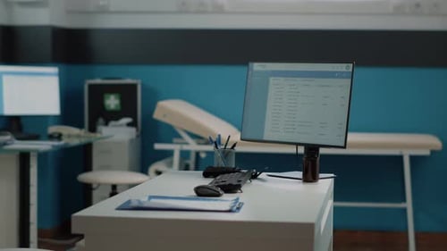 Empty Doctors Office with Medical Equipment for Healthcare
