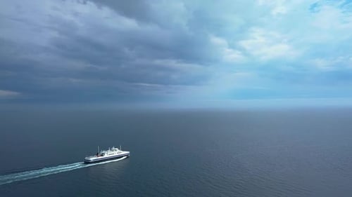 Boat Crossing the Ocean