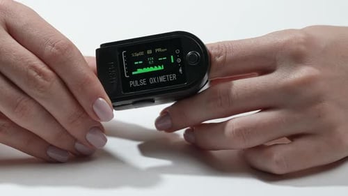 Pulse Oximeter Measuring Oxygen Saturation Close Up