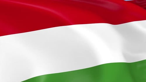 Realistic Hungary Flag Waving Seamless Loop Background