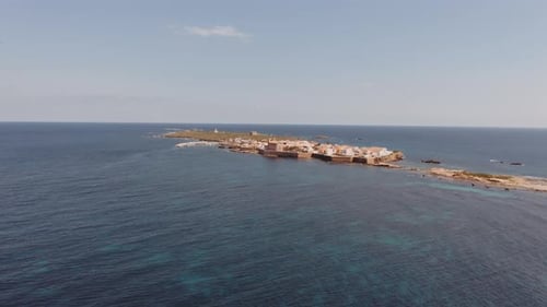 Drone Moving Forward Revealing the Magnificent Island of Tabarca