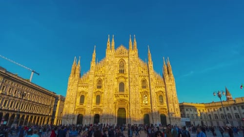 Milan City Skyline Timelapse at Milano Duomo Cathedral Milan Italy of Milan Italy Cathedral on the