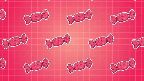 Animated Floating Pink Candy Seamless Loop Background