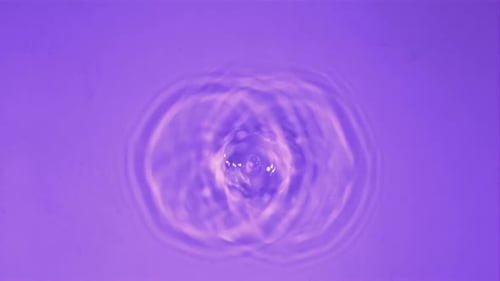 The Super Slow Motion Drop Falls Into the Water with the Circles