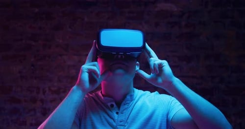 Man wearing VR headset