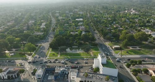 Aerial View of Suburban City Landscape Daytime