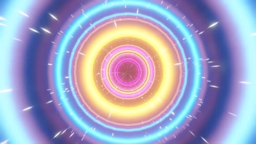 3d Abstract Tunnel of Blueorange Color