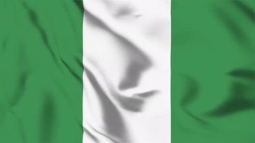 Nigeria Flag Waving Seamless Loop Animation
