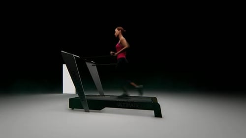 Fitness Technology: 3D Animation of Woman Running on Treadmill
