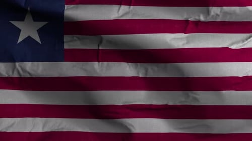 Liberia Flag Textured Waving Background 4K