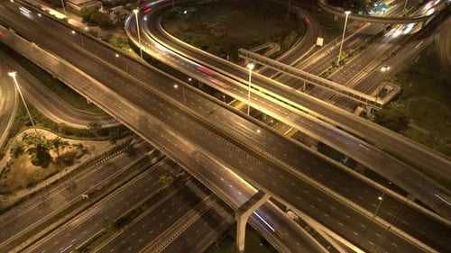 4K : prise de vue aérienne en Laps de temps par Drone de l'autoroute et du trafic inter-États