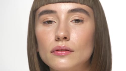 Close-up Portrait of Pretty Woman in Motion