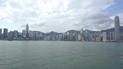 Beautiful building and architecture around Hong kong city skyline