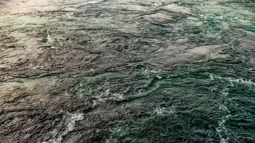 Waves of Water of the River and the Sea Meet Each Other During High Tide and Low Tide.